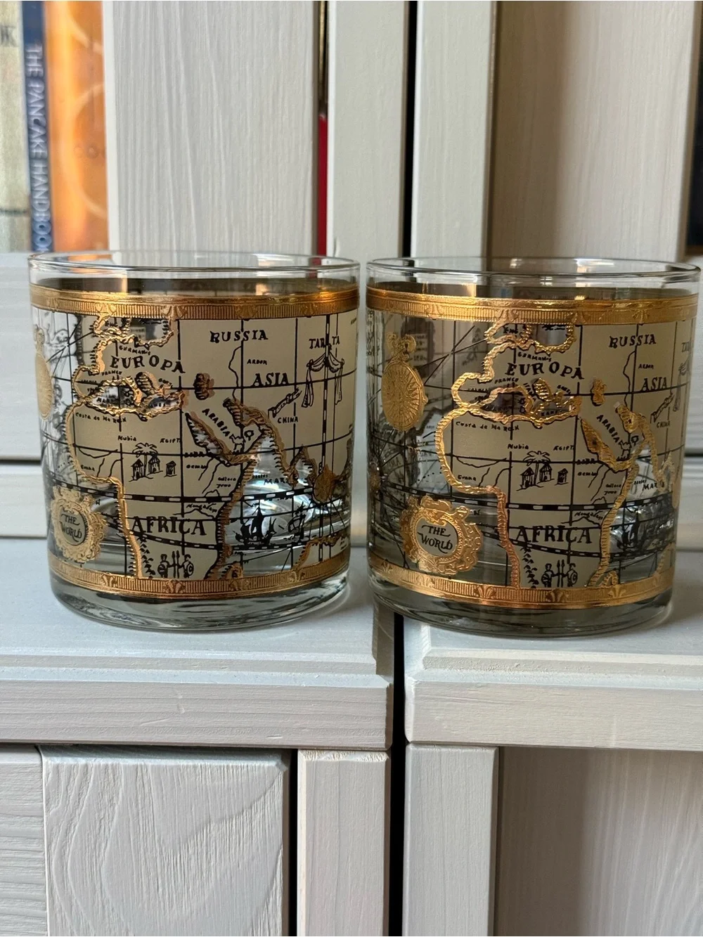Vintage.  Ceramic Co. Lowball Cocktail Glasses.  Set of 2